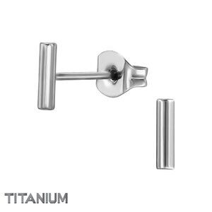 Titanium Bar Stud Earrings